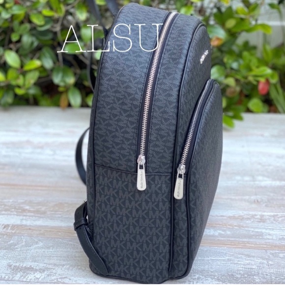 Michael Kors Abbey Large Backpack Mini Logo Black - Picture 3 of 8